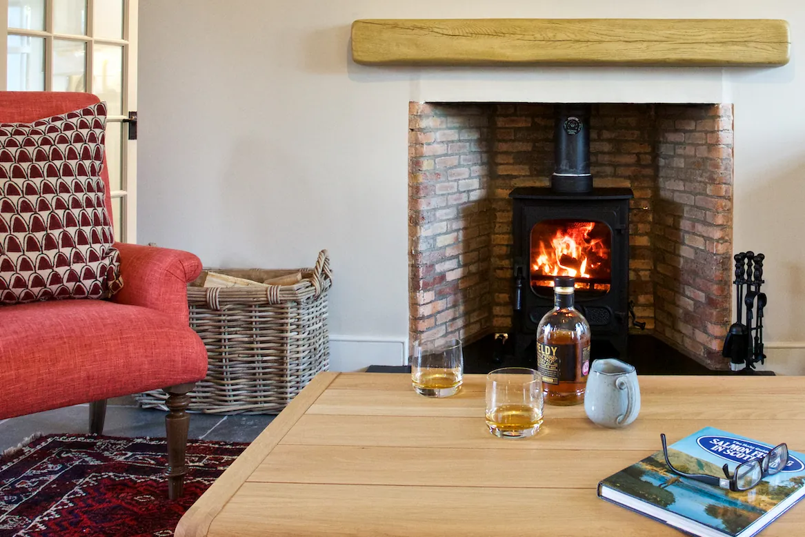 Sitting room — wood-burning stove